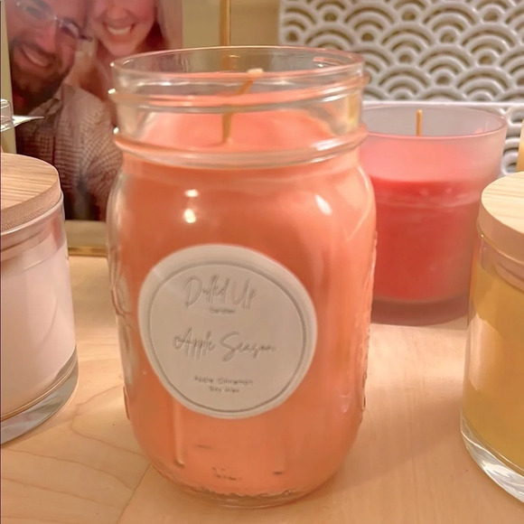 16oz Apple Season Candle | Cinnamon Apple Scented Soy Wax Mason Jar - Picture 2 of 2